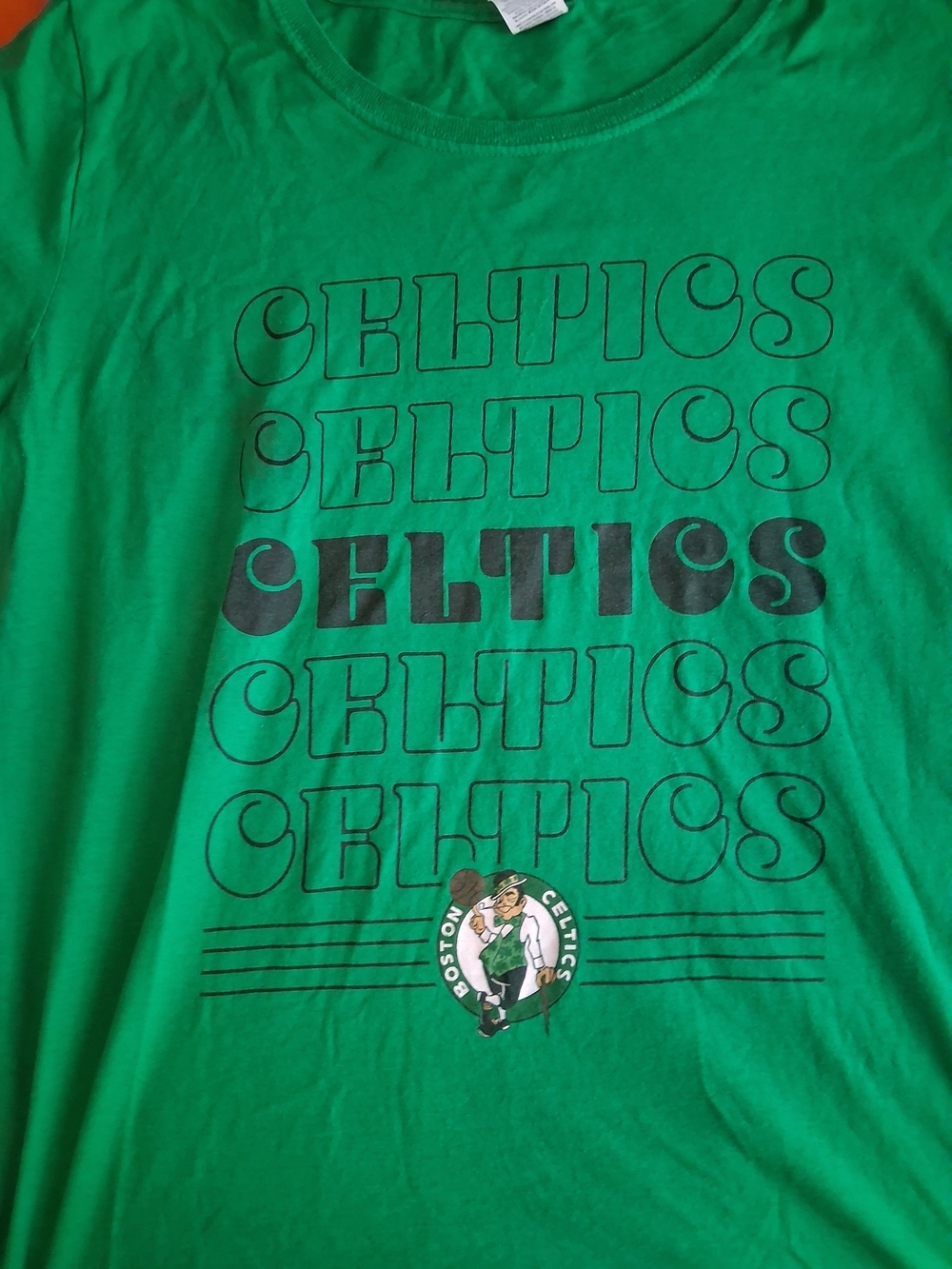 Vintage Y2k Boston Celtics Green T-Shirt Women's XL NBA Basketball - Picture 5 of 5